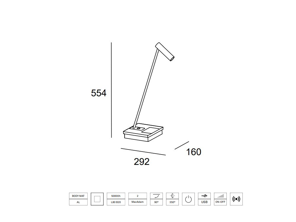 Lámpara de sobremesa e lamp Leds C4 Mobel 6000 Seismil Studio