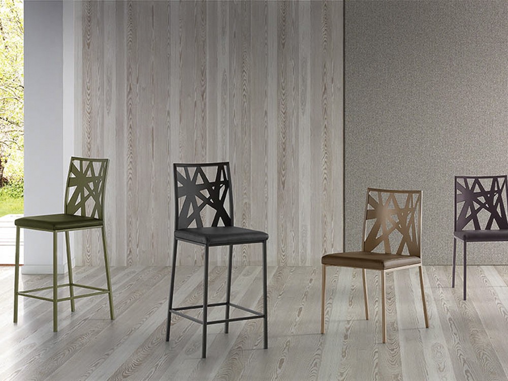 Silla de acero con asiento tapizado Star de Ramiro Tarazona - 4