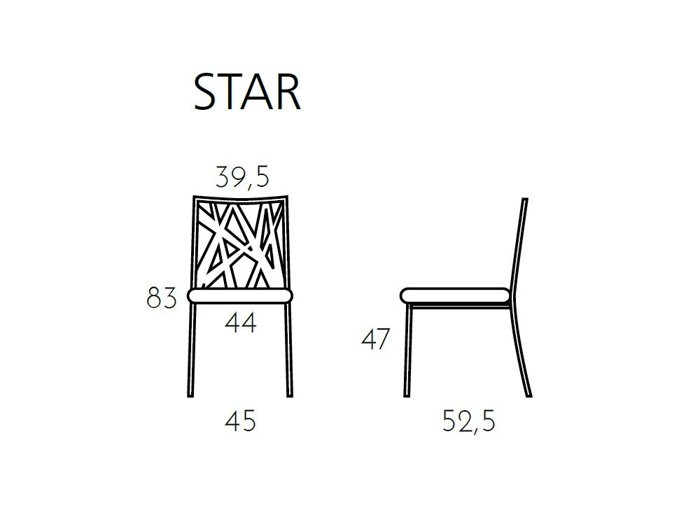 Silla de acero con asiento tapizado Star de Ramiro Tarazona - 3