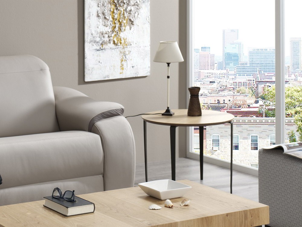 Mesa Kepler auxiliar redonda en chapa natural o laca mate de Indesan - 2