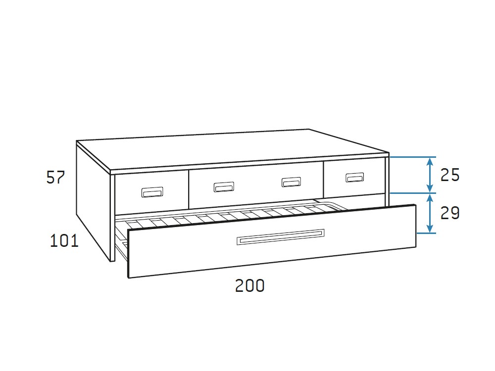 Cama compacta Bicama en composición de dormitorio juvenil F002 Formas de Glicerio Chaves - 5