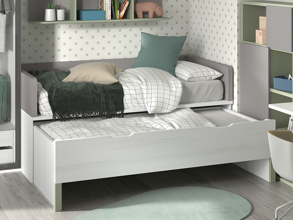 Cama compacta Bicama en composición de dormitorio juvenil F003 Formas de Glicerio Chaves - 3