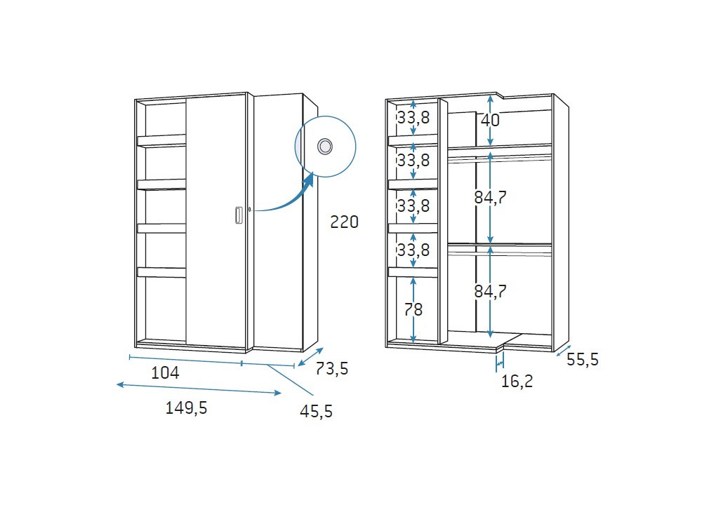 Cama compacta Bicama en composición de dormitorio juvenil F002 Formas de Glicerio Chaves - 6