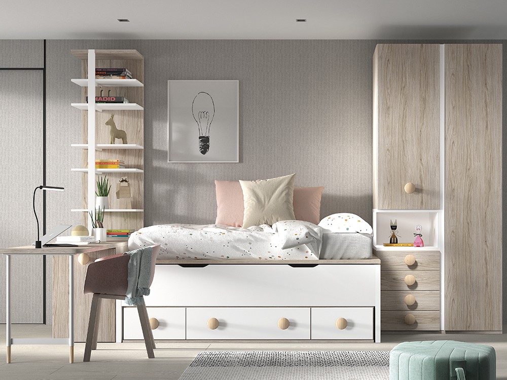 Cama compacta Bicama en composición juevenil F004 Formas de Glicerio Chaves - 2