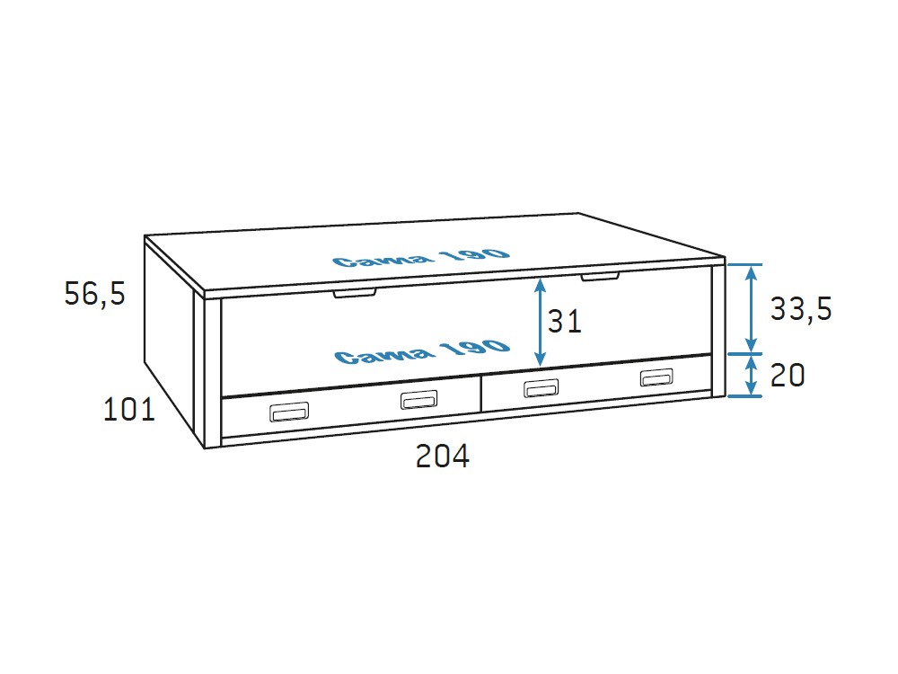 Composición Bicama con armario arcón Formas F010 de Glicerio Chaves - 4