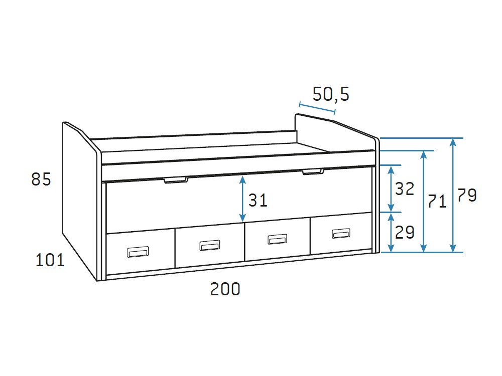 Composición Bicama con puente y armario Formas F014 de Glicerio Chaves - 5