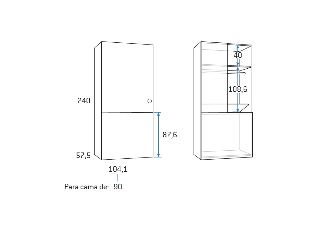 Composición Bicama con puente y armario Formas F014 de Glicerio Chaves - 6