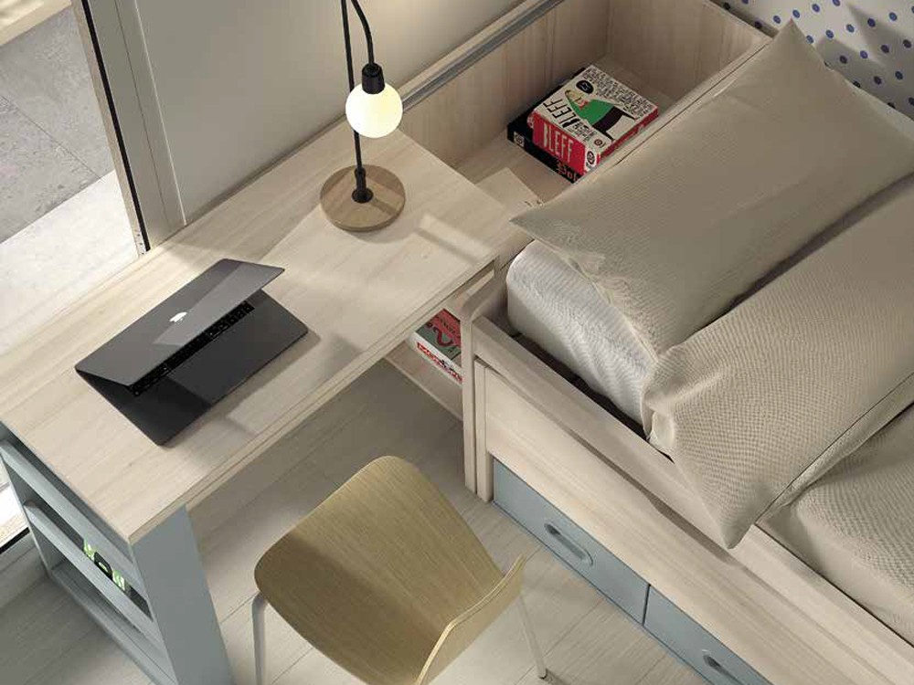 Composición Bicama con escritorio extraíble Formas F017 de Glicerio Chaves - 4