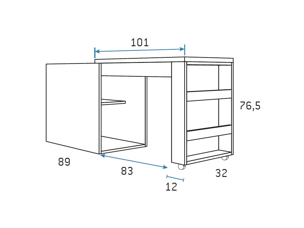 Composición Bicama con escritorio extraíble Formas F017 de Glicerio Chaves - 7