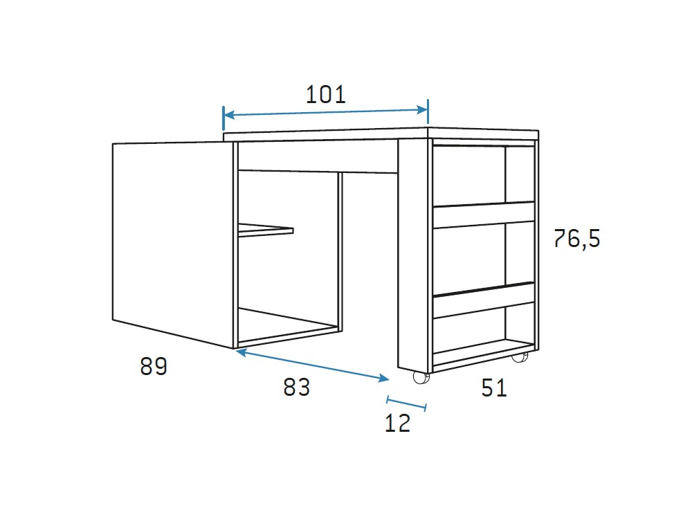 Cama compacta con escritorio extraíble Formas F022 Glicerio Chaves
