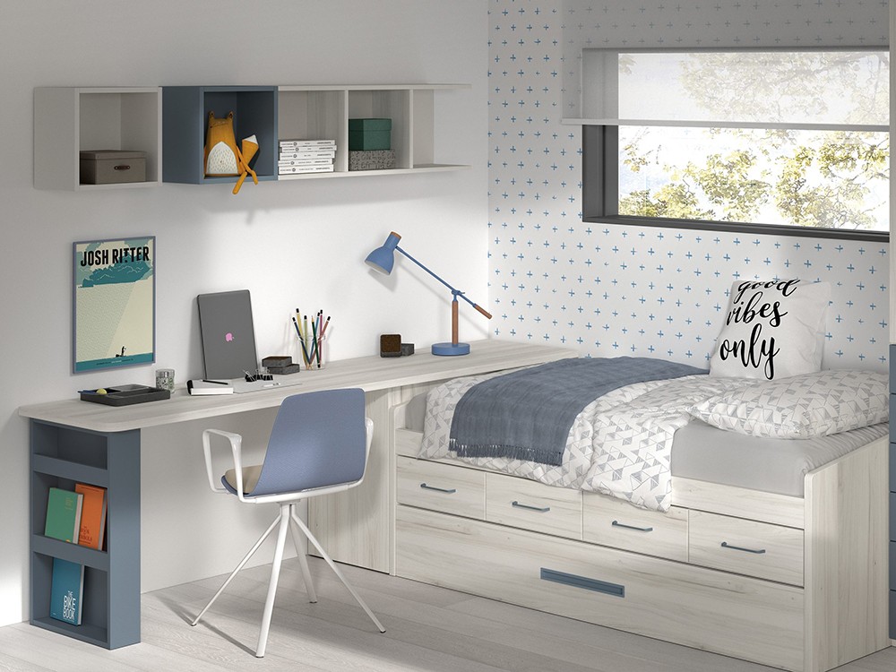 Cama compacta con escritorio Formas F023 de Glicerio Chaves - 3