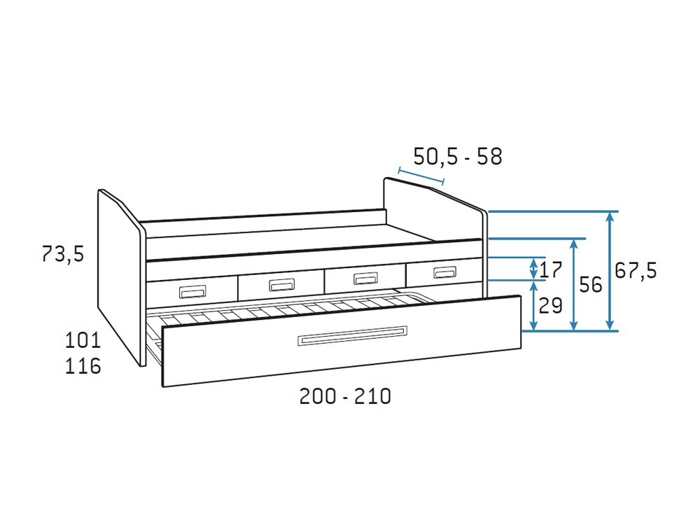 Cama compacta con escritorio Formas F023 de Glicerio Chaves - 7