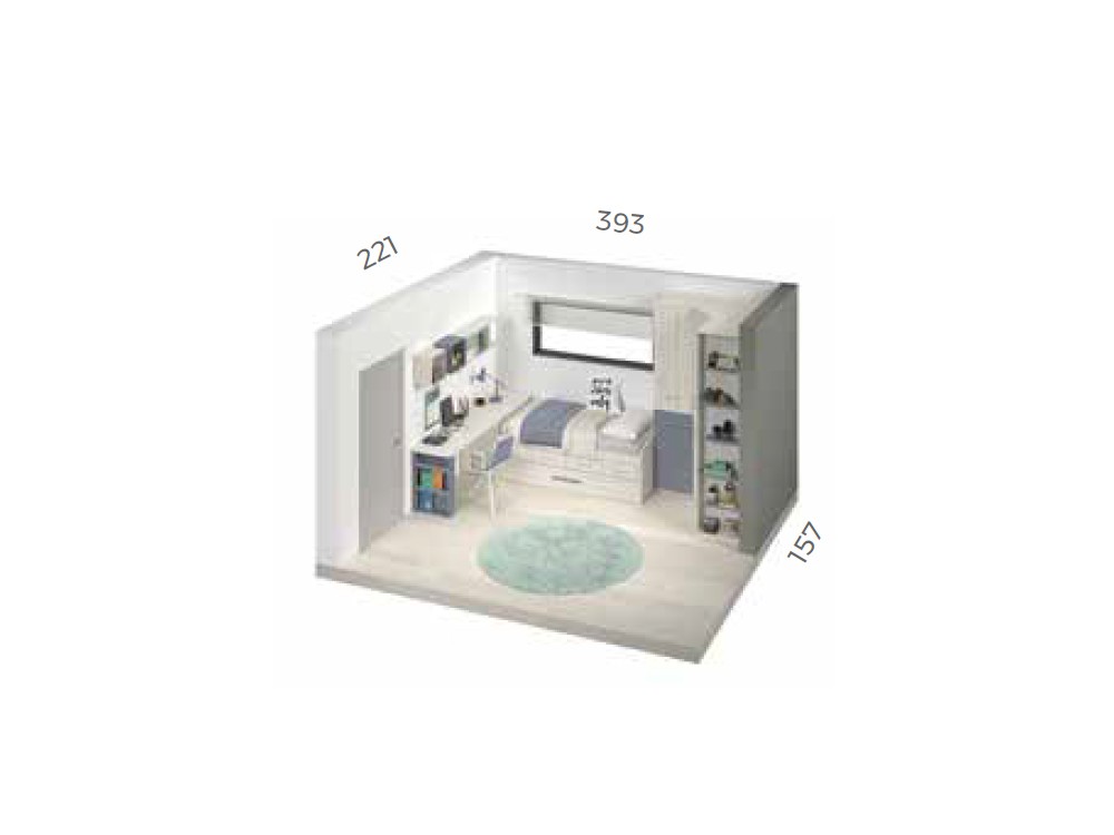 Cama compacta con escritorio Formas F023 de Glicerio Chaves - 9