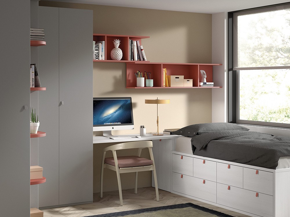 Composición cama compacta con armario Formas F024 de Glicerio Chaves - 2