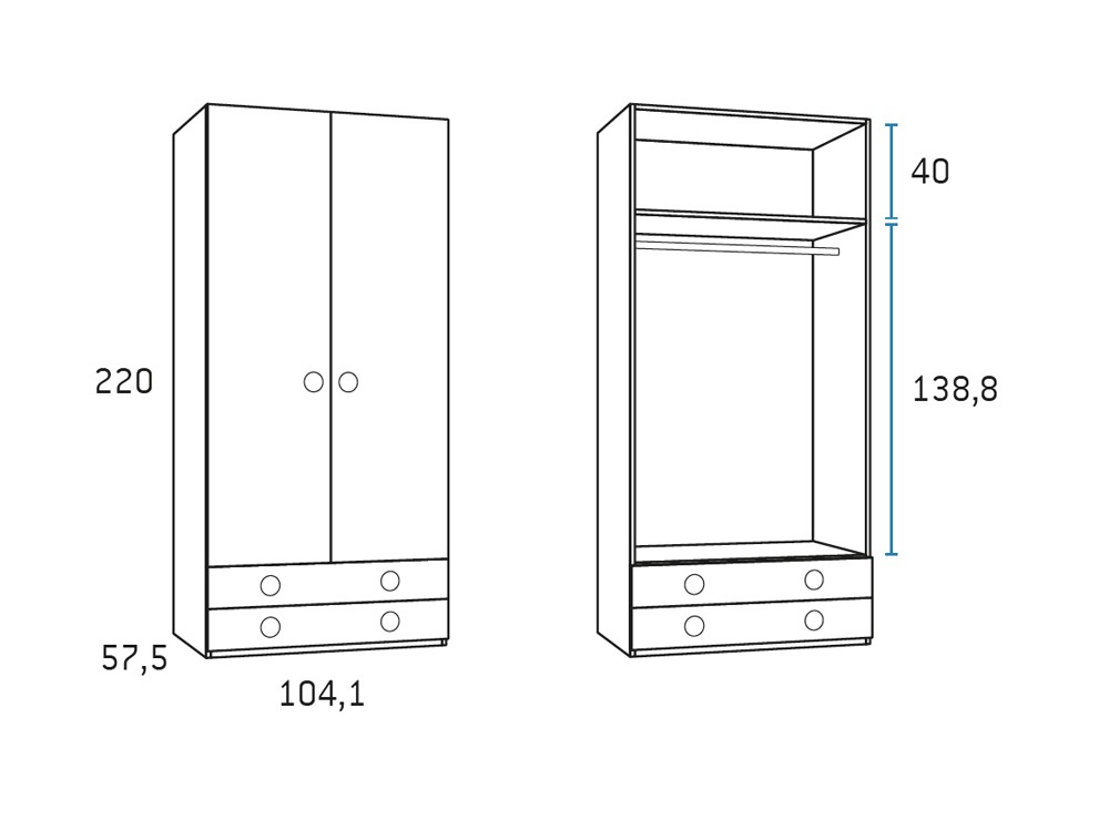 Composición cama nido con armario Formas F102 de Glicerio Chaves - 5