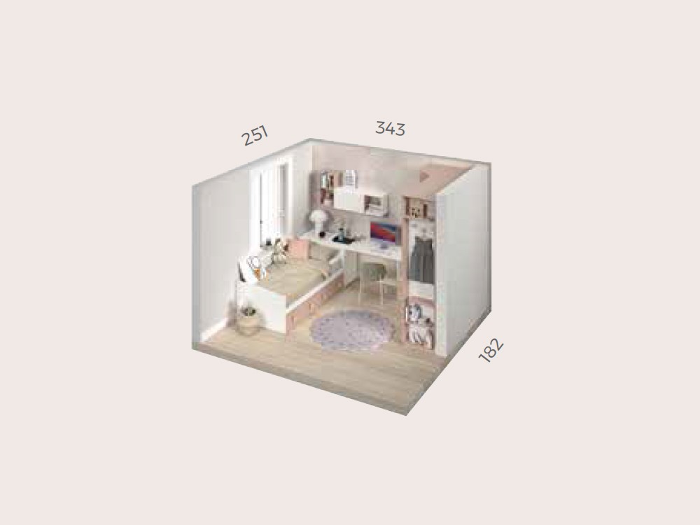 Cama nido con escritorio Formas F105 de Glicerio Chaves - 5