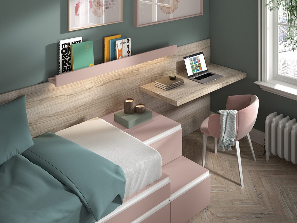 Cama modular con escritorio Formas F152 de Glicerio Chaves - 2