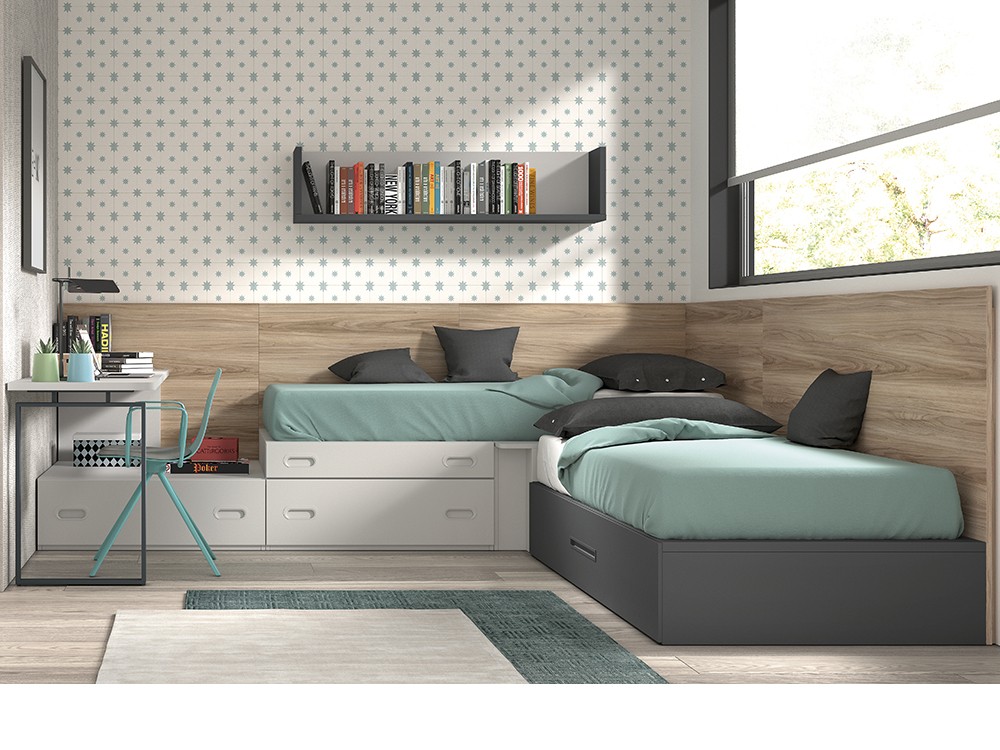 Composición dos camas modulares Formas F159 de Glicerio Chaves - 3