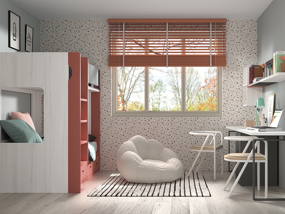 Litera con quitamiedos tapizado Formas F202 de Glicerio Chaves - 2