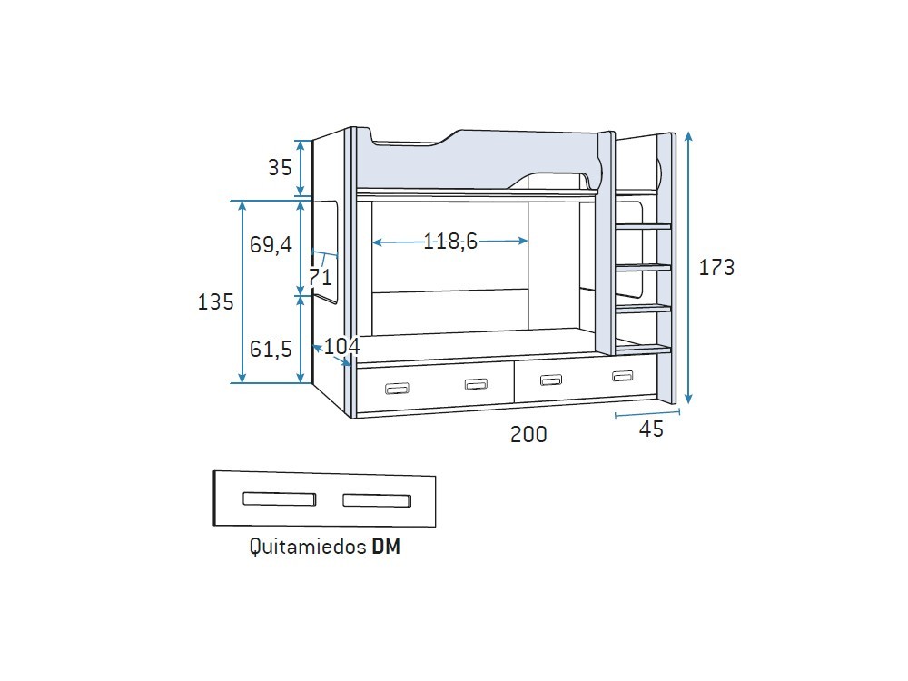 Litera con dos contenedores Formas F203 de Glicerio Chaves - 14