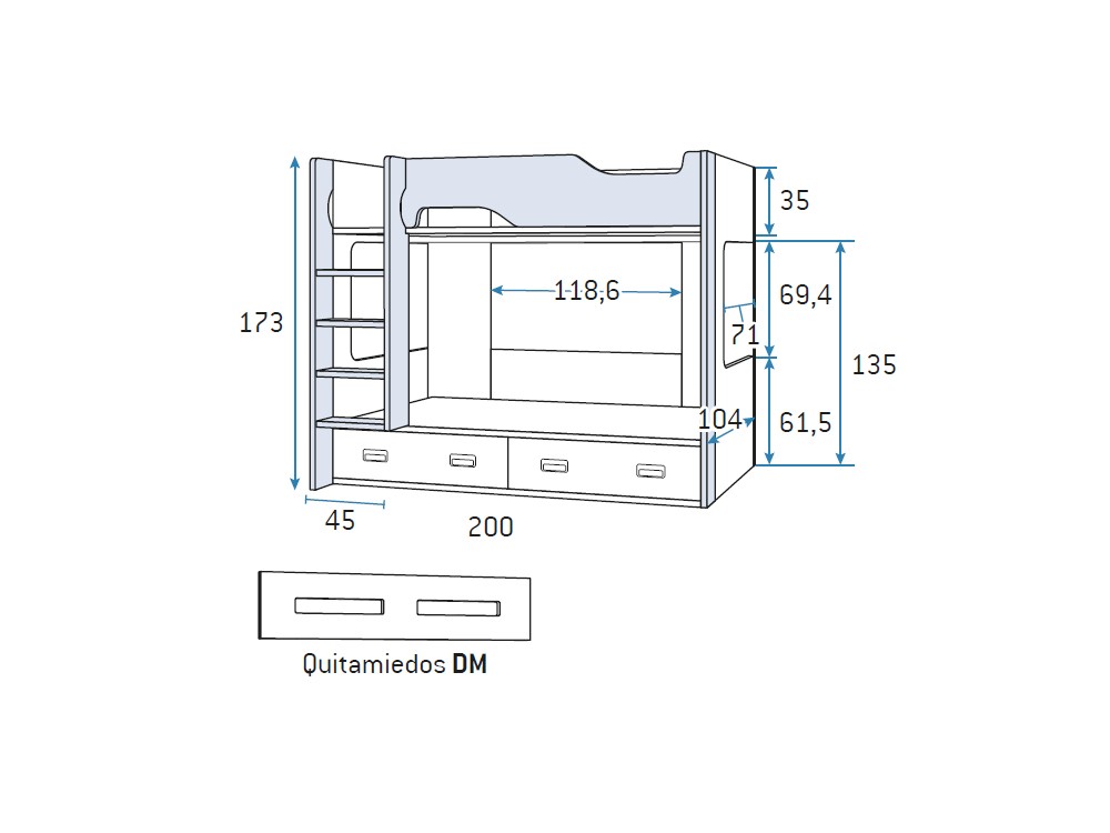 Litera con dos contenedores Formas F203 de Glicerio Chaves - 15
