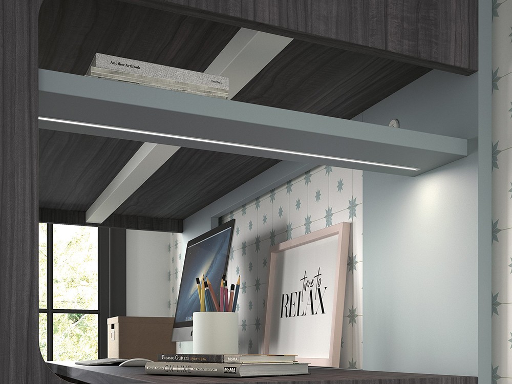 Cama alta con luz led y toma USB Formas F205 de Glicerio Chaves - 2