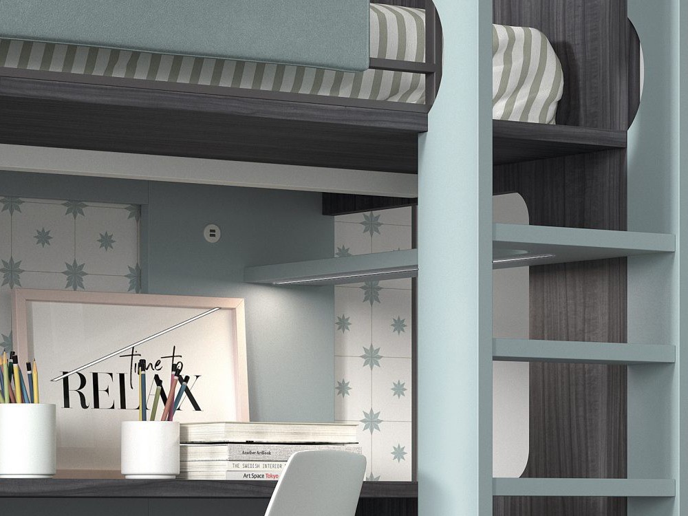 Cama alta con luz led y toma USB Formas F205 de Glicerio Chaves - 3