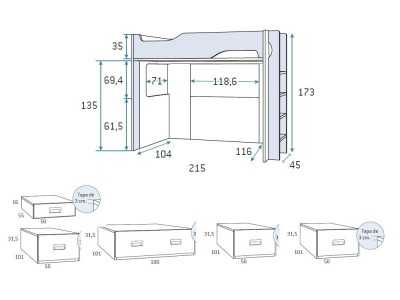 Cama alta y cama modular Formas F206 de Glicerio Chaves - 16
