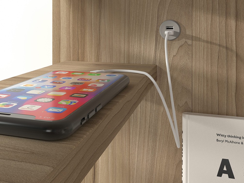 Cama alta con luz led y toma USB Formas F207 de Glicerio Chaves - 9