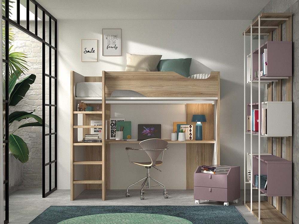 Cama alta con luz led y toma USB Formas F207 de Glicerio Chaves - 2