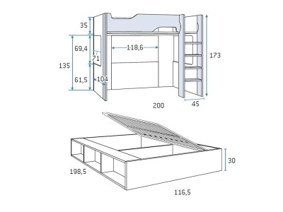 Cama alta y cama con arcón Formas F208 de Glicerio Chaves - 9
