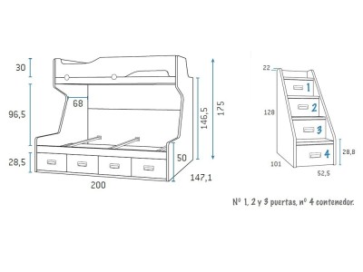 Litera con cama baja de 135cm Formas F210 de Glicerio Chaves - 16