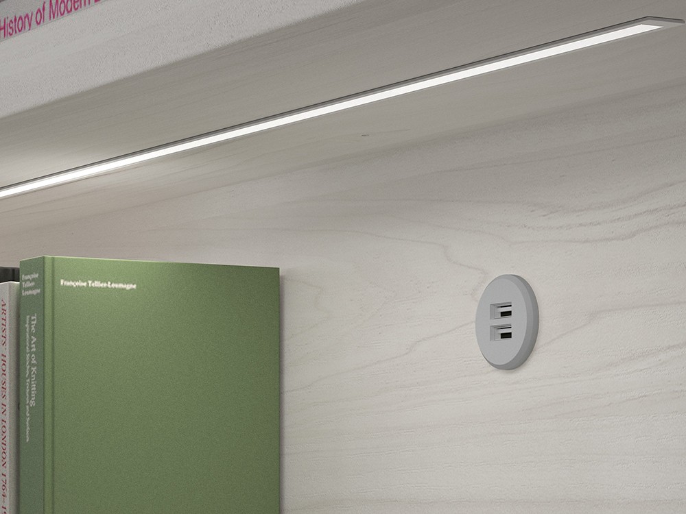 Litera abatible horizontal con escritorio y altillo Formas F251 de Glicerio Chaves - 9