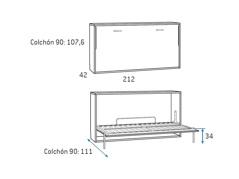 Cama abatible horizontal 90 Formas F258 de Glicerio Chaves - 9