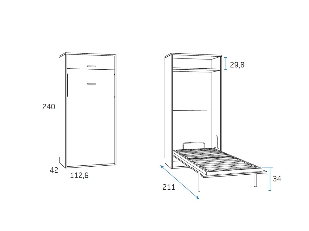 Cama abatible vertical 90 con altillo Formas F262 de Glicerio Chaves - 3