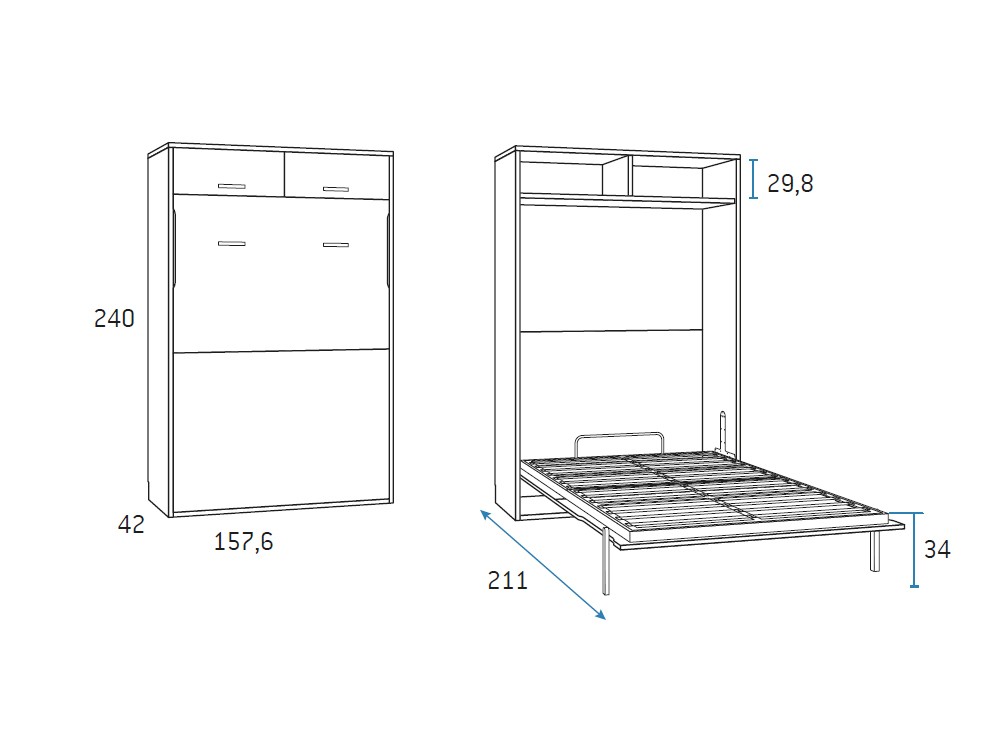 Cama abatible vertical 135 con altillo Formas F265 de Glicerio Chaves - 3