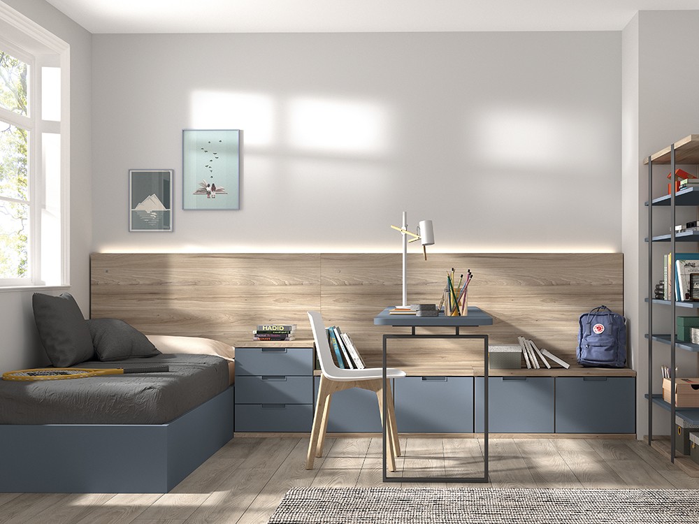 Cama con arcón y cabecero con led Formas F304 de Glicerio Chaves - 10