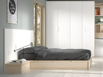 Cama tatami 135 con cabecero Formas F306 de Glicerio Chaves - 1