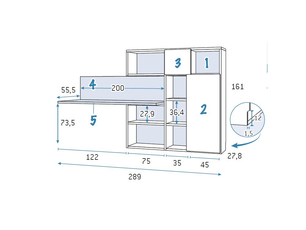Librería con escritorio Domo Formas de Glicerio Chaves - 8