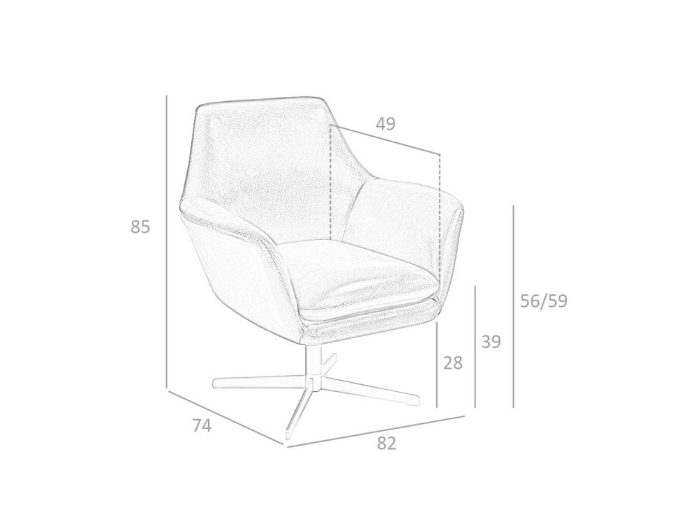 Sillón giratorio tapizado en piel 5093 de Ángel Cerdá - 7