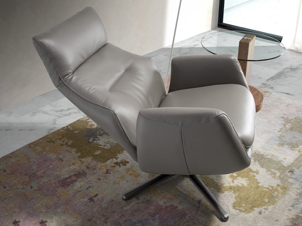 Sillón giratorio reclinable tapizado en piel 5092 de Ángel Cerdá - 2
