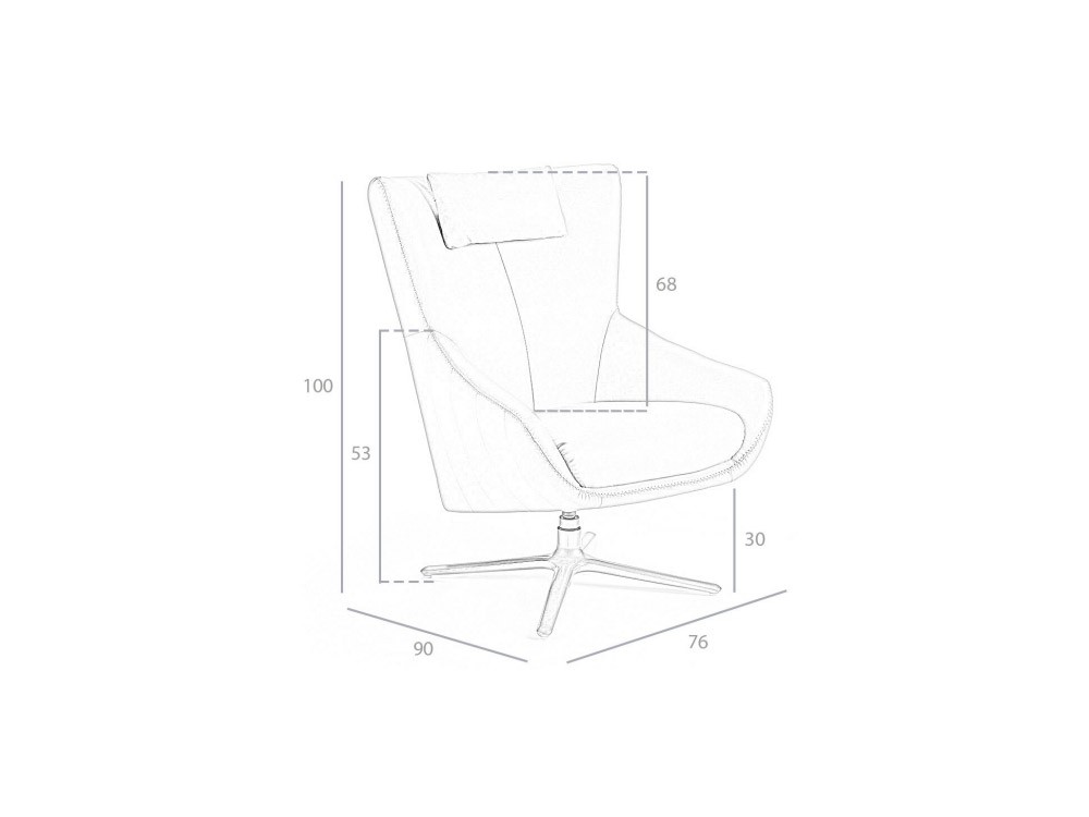 Sillón giratorio tapizado en piel 5089 de Ángel Cerdá - 5