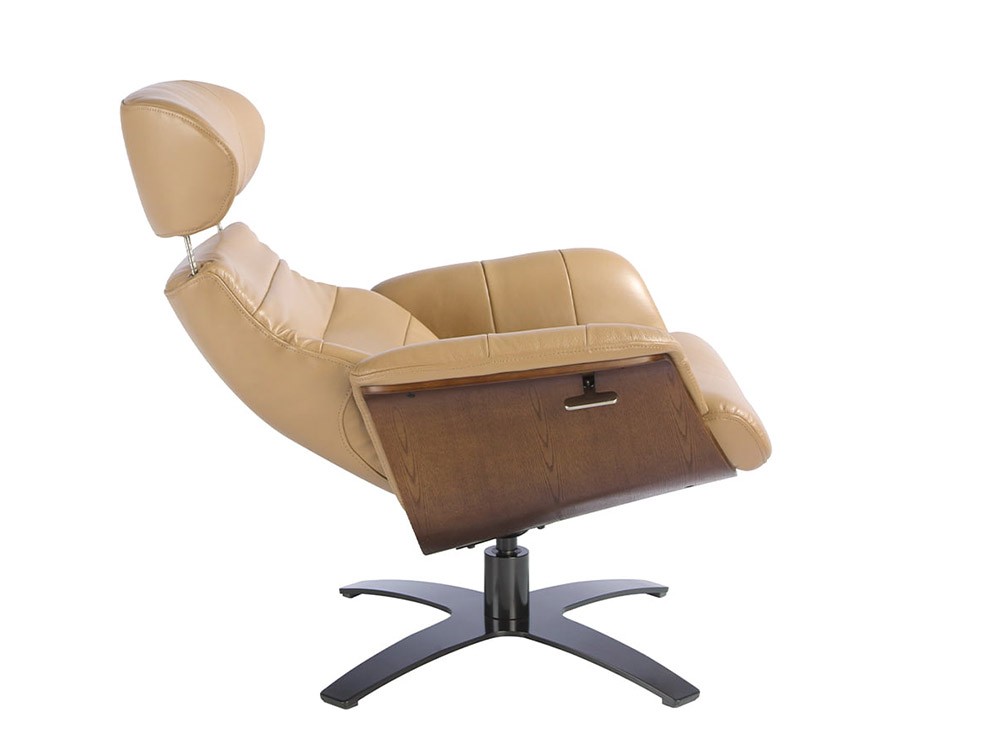 Sillón giratorio relax tapizado en piel 5087 con o sin otomán de Ángel Cerdá - 6