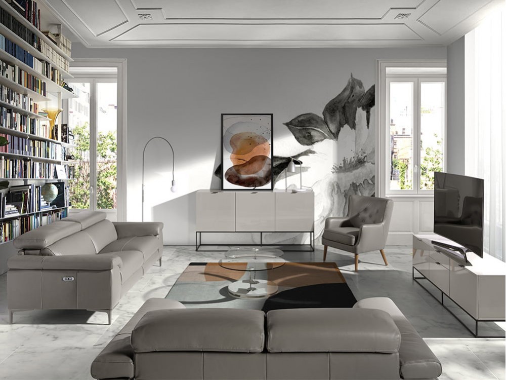 Sofá relax eléctrico de 2 o 3 plazas tapizado en piel 6121 o 6122 de Ángel Cerda - 20