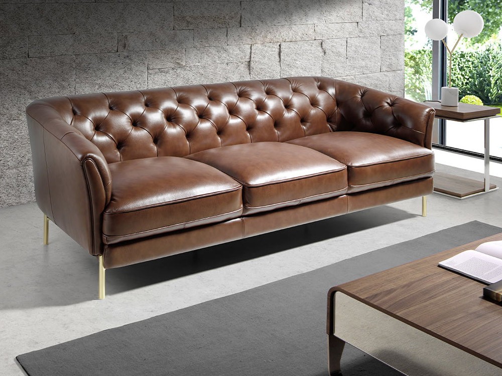 Sofá chester tapizado en piel capitoné 6139 o 6140 de Ángel Cerdá - 8