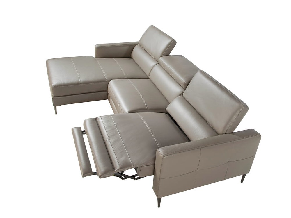 Sofá chaiselongue relax tapizado en piel 6125 o 6126 de Ángel Cerdá - 6