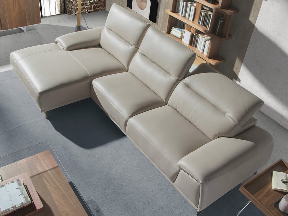 Sofá chaiselongue tapizado en piel 6149 o 6150 de Ángel Cerdá - 2