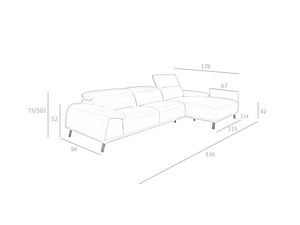 Sofá chaiselongue tapizado en piel 6149 o 6150 de Ángel Cerdá - 18