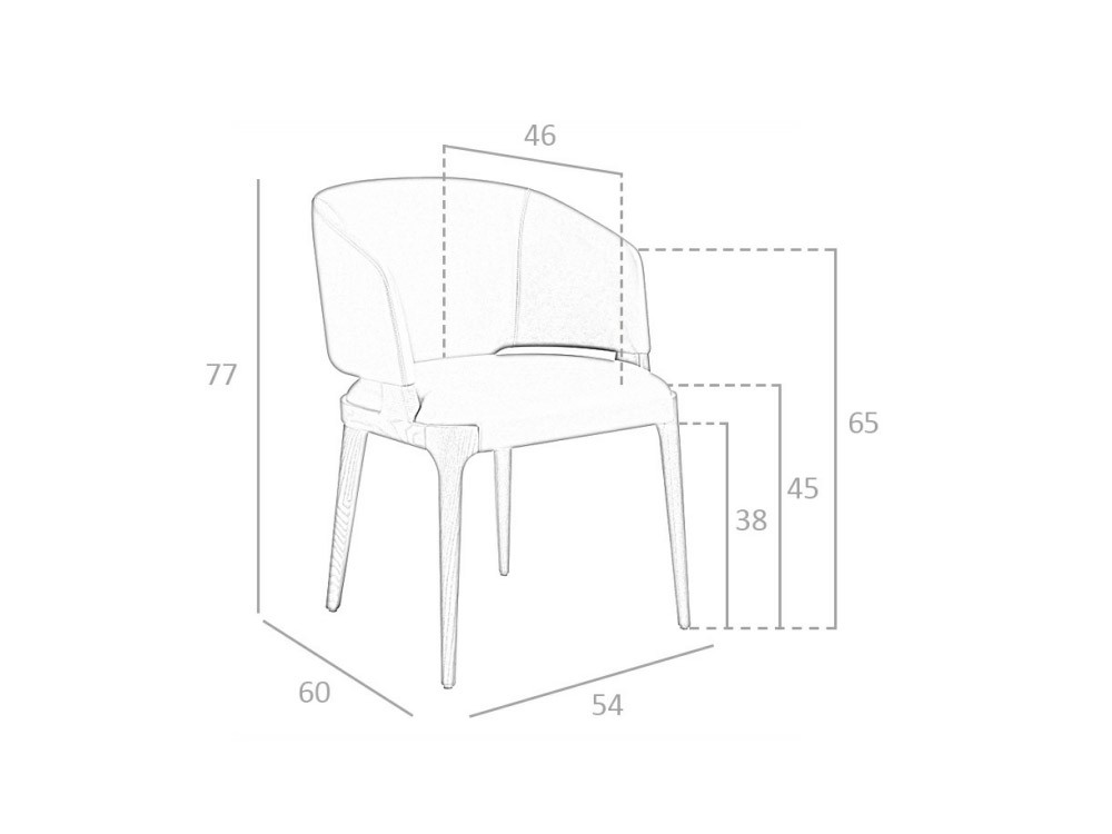 Silla tapizada en polipiel color visón 4108 de Ángel Cerdá - 8