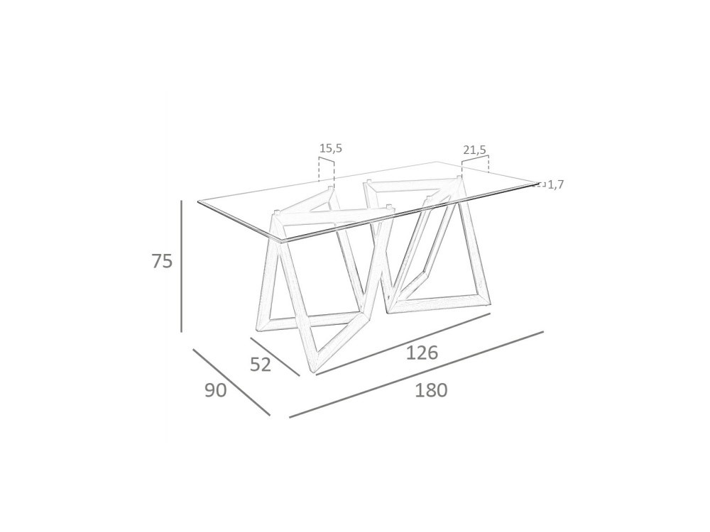 Mesa de cristal templado y madera 1102 de Ángel Cerdá - 7